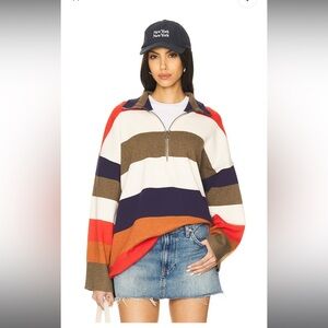 FREE PEOPLE FP Coastal Stripe Pullover in Set Sail Combo